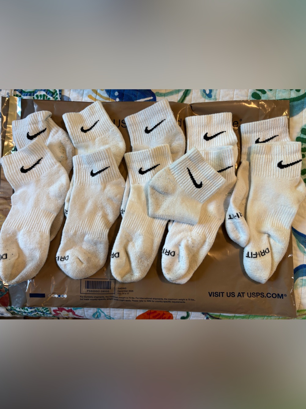 Nike Large Youth Ankle Socks - 6 Pack